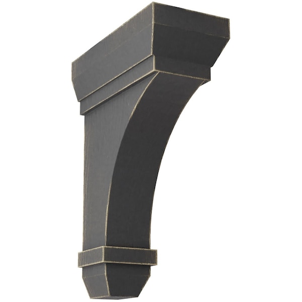 Ekena Millwork 2 1/4"W x 5"D x 7"H Stockport Wood Vintage Decor Bracket, Black BKTWD02X05X07STBL - main